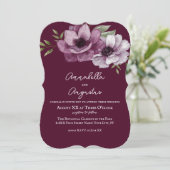 Romantische anemonen op Merlot Kaart (Staand voorkant)