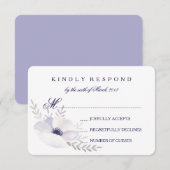 Romantische Anemones RSVP Kaartje (Voorkant / Achterkant)