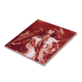 ROMANTISCHE ANGEL EN VERDER IN PINKWITTE, RODE BRO TEGELTJE (Zijkant)