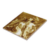 ROMANTISCHE ANGEL MET VERDER IN BROEIENDE SEPIË,WI TEGELTJE (Zijkant)