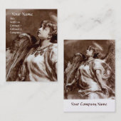 ROMANTISCHE ANGEL MET VERDERE BROEIENDE WITTE Pear Visitekaartje (Voorkant / Achterkant)