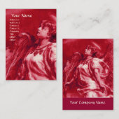 ROMANTISCHE ANGEL MET VERVANG IN PINK, FUCHSIA, WI VISITEKAARTJE (Voorkant / Achterkant)