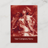 ROMANTISCHE ANGEL MET VERVROUW IN ANTIEK ROOD, WIT VISITEKAARTJE (Achterkant)