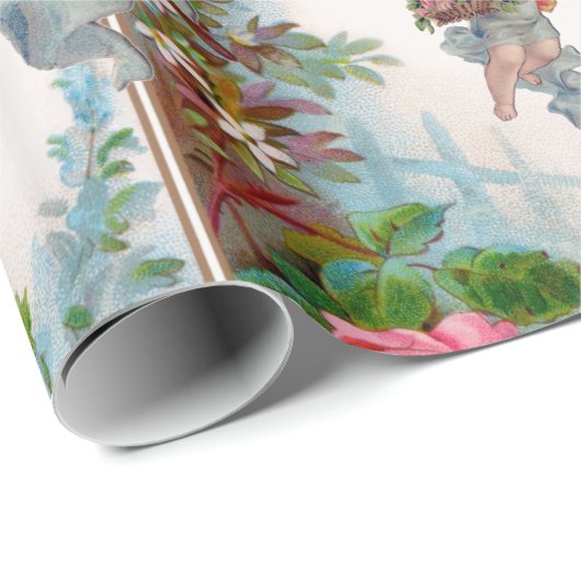 ROMANTISCHE ANGEL-SPEELROSSEN EN -STROMEN CADEAUPAPIER (Rol Hoek)