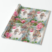 ROMANTISCHE ANGEL-SPEELROSSEN EN -STROMEN CADEAUPAPIER (Uitgerold)