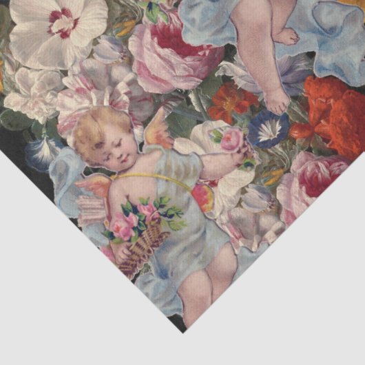 ROMANTISCHE ANGEL-SPEELROSSEN EN -STROMEN TISSUEPAPIER (Detail)