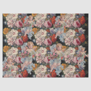 ROMANTISCHE ANGEL-SPEELROSSEN EN -STROMEN TISSUEPAPIER