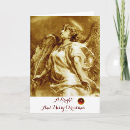 ROMANTISCHE ANGEL, VERDER, BROWN SEPIA WHITE Kerst Feestdagen Kaart