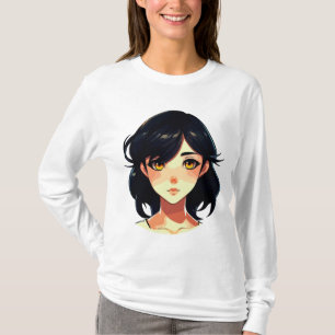 Romantische Anime Droom: Schoonheid met Blauwe Har T-shirt