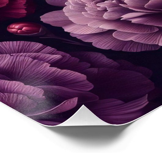 Romantische anjers roze en Paarse decoupage Perfect Poster (Hoek)