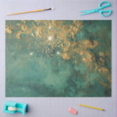 Romantische Antiek Emerald en Gold Design Series 1 Tissuepapier (Craft)