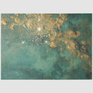 Romantische Antiek Emerald en Gold Design Series 1 Tissuepapier