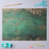 Romantische Antiek Emerald en Gold Design Series 1 Tissuepapier (Craft)