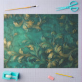 Romantische Antiek Emerald en Gold Design Series 2 Tissuepapier (Craft)