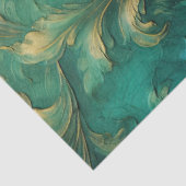 Romantische Antiek Emerald en Gold Design Series 2 Tissuepapier (Detail)