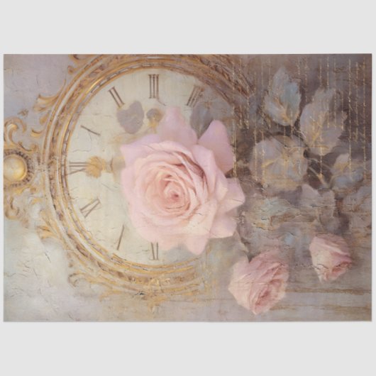 Romantische Antiek Roze en Gouden Design Serie 18 Tissuepapier (Voorkant)