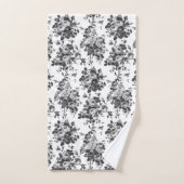 Romantische Antiek  Rozen-Grijs op Wit Bad Handdoek (Handdoek)