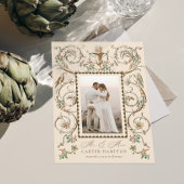 Romantische Antiek Verfraaiing Vakantie Huwelijk Feestdagenkaart