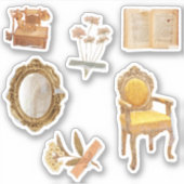 Romantische  Antieke Planner Sticker Blad (Voorkant)