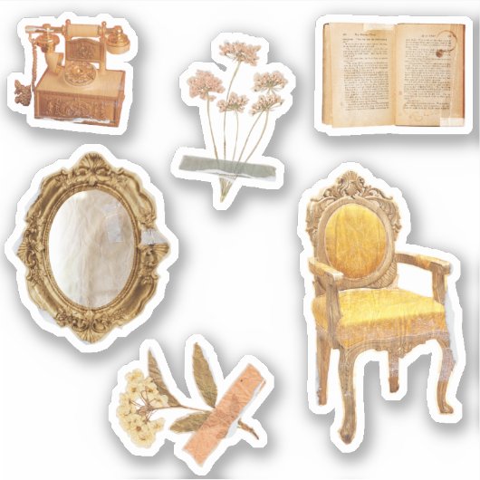 Romantische  Antieke Planner Sticker Blad (Voorkant)