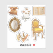 Romantische Antieke Planner Sticker Blad (Vel)