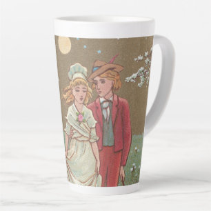 Romantische antieke Valentijnskaart, 1876 Latte Mok
