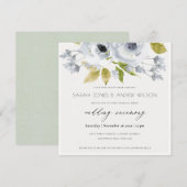 ROMANTISCHE AQUA BLUE WATERVERF FLORAAL VERLOVING KAART (Voorkant / Achterkant)