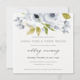 ROMANTISCHE AQUA BLUE WATERVERF FLORAAL VERLOVING KAART