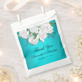 Romantische Aqua en Rozen Bruiloft Bedankzakje (Geknipt)