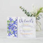 Romantische Aquarel Blauwe Bloem Marmer Envelop (Staand voorkant)