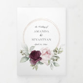 Romantische  Aquarel | Boho Bruiloft Drieluik Uitnodiging (Cover)