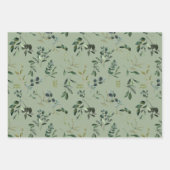 Romantische Aquarel Botanische Begroeiing Inpakpapier Vel (Voorkant 2)