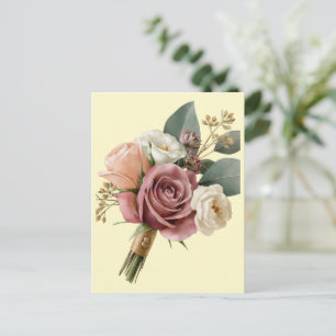 Romantische Aquarel Bruidsboeket Briefkaart