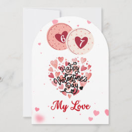 Romantische Aquarel Harten Gelukkig Valentijnsdag Feestdagenkaart