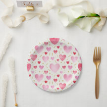 Romantische Aquarel Harten & Gouden Glitter Confet