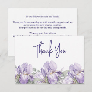 Romantische Aquarel Iris Tuin Bruiloft Bedankkaart