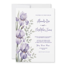 Romantische Aquarel Iris Tuin Bruiloft