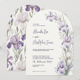 Romantische Aquarel Iris Tuin Bruiloft Kaart