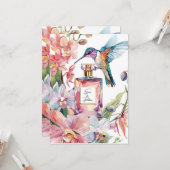 Romantische aquarel kolibrie & orchidee kaart (Voorkant / Achterkant in situ)