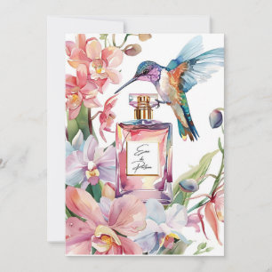 Romantische aquarel kolibrie & orchidee kaart