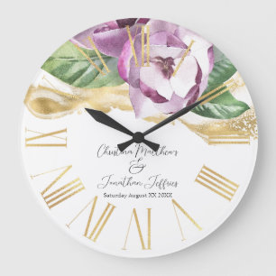 Romantische Aquarel Magnolia Grote Klok