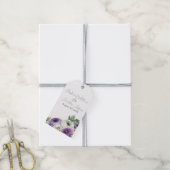 Romantische Aquarel Paarse & Witte Ranunculus Cadeaulabel (Met Touw)