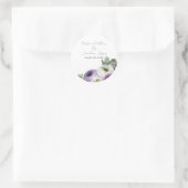 Romantische Aquarel Paarse & Witte Ranunculus Ronde Sticker (Tas)