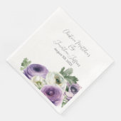 Romantische Aquarel Paarse & Witte Ranunculus Servet (Hoek)
