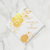 Romantische Aquarel Roze Blush Gouden Rozen Echt Bedankjes Labels (Voorkant)