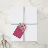 Romantische Aquarel Roze Ranunculus op Blush Cadeaulabel (Met Touw)