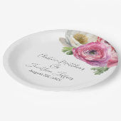 Romantische Aquarel Roze & Witte Ranunculus Papieren Bordje (Gekanteld)