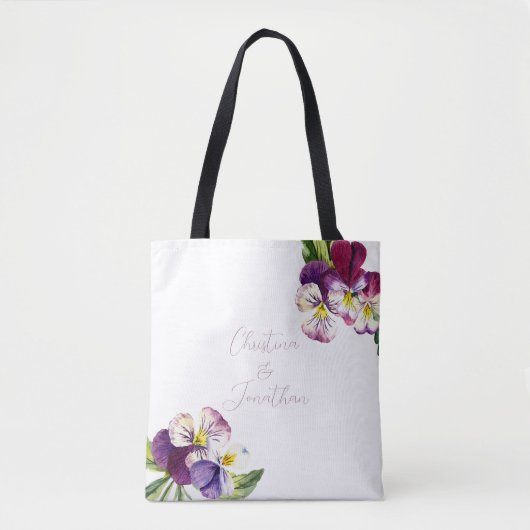 Romantische aquarel viooltjes tote bag (Voorkant)