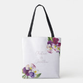 Romantische aquarel viooltjes tote bag (Achterkant)