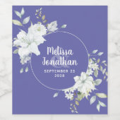 Romantische aquarel witte bloemen trouwcustom wijn etiket (Enkel label)